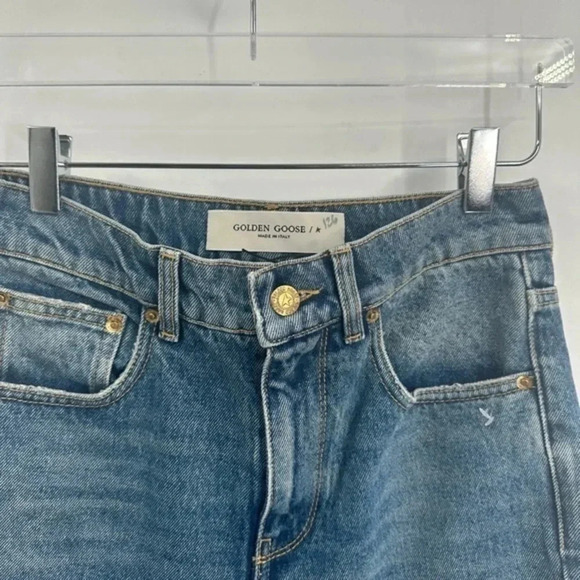 GOLDEN GOOSE EMBROIDERED PATCH CROPPED JEANS SIZE 26 B1676 - Picture 4 of 6